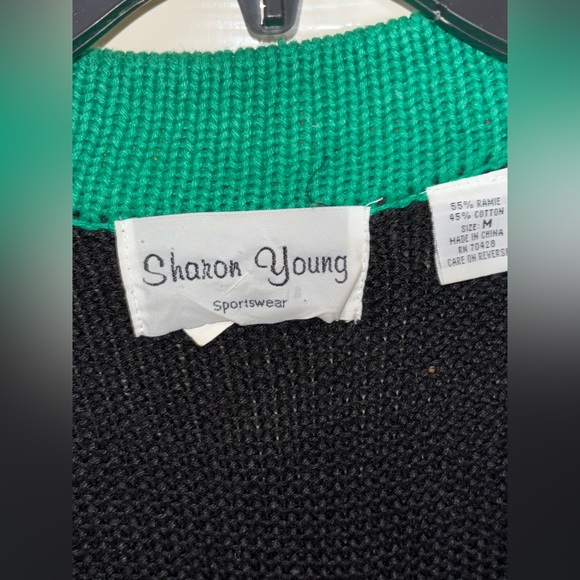 Sharon Young A Yull Yall Vintage holiday/western cardigan Rare find Medium - Picture 11 of 12